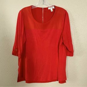 3/4 sleeve shirt with zipper design